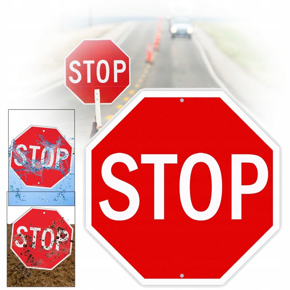 ZNAK STOP ZNAK ODBLASKOWY, OŚMIOKĄTNY ZNAK ALUMINIOWY ODPORNY NA RDZĘ