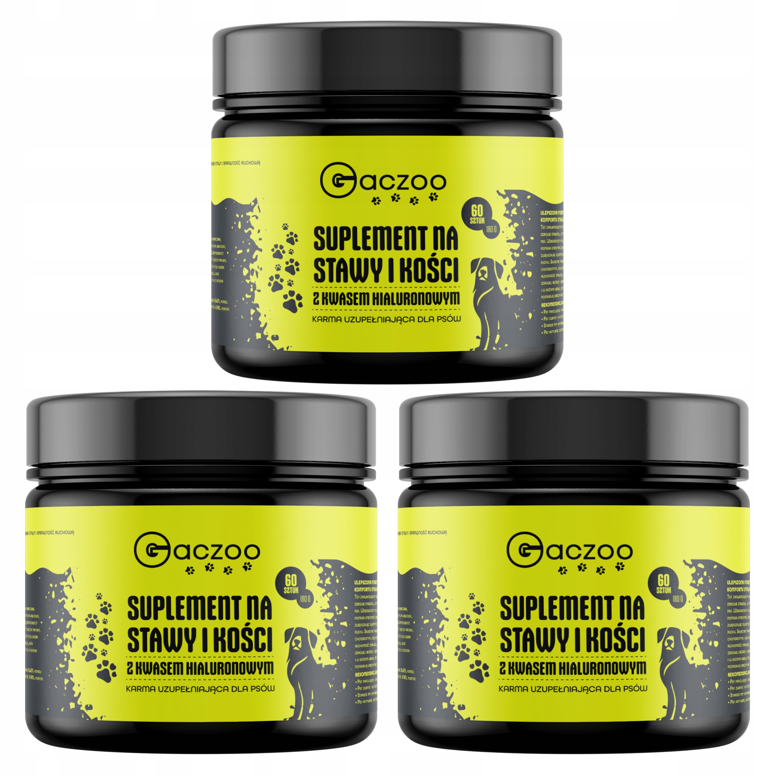Levně Doplněk stravy pro psa Gaczoo na klouby a kosti 180 ks 3 x 180 g zdravá lahůdka