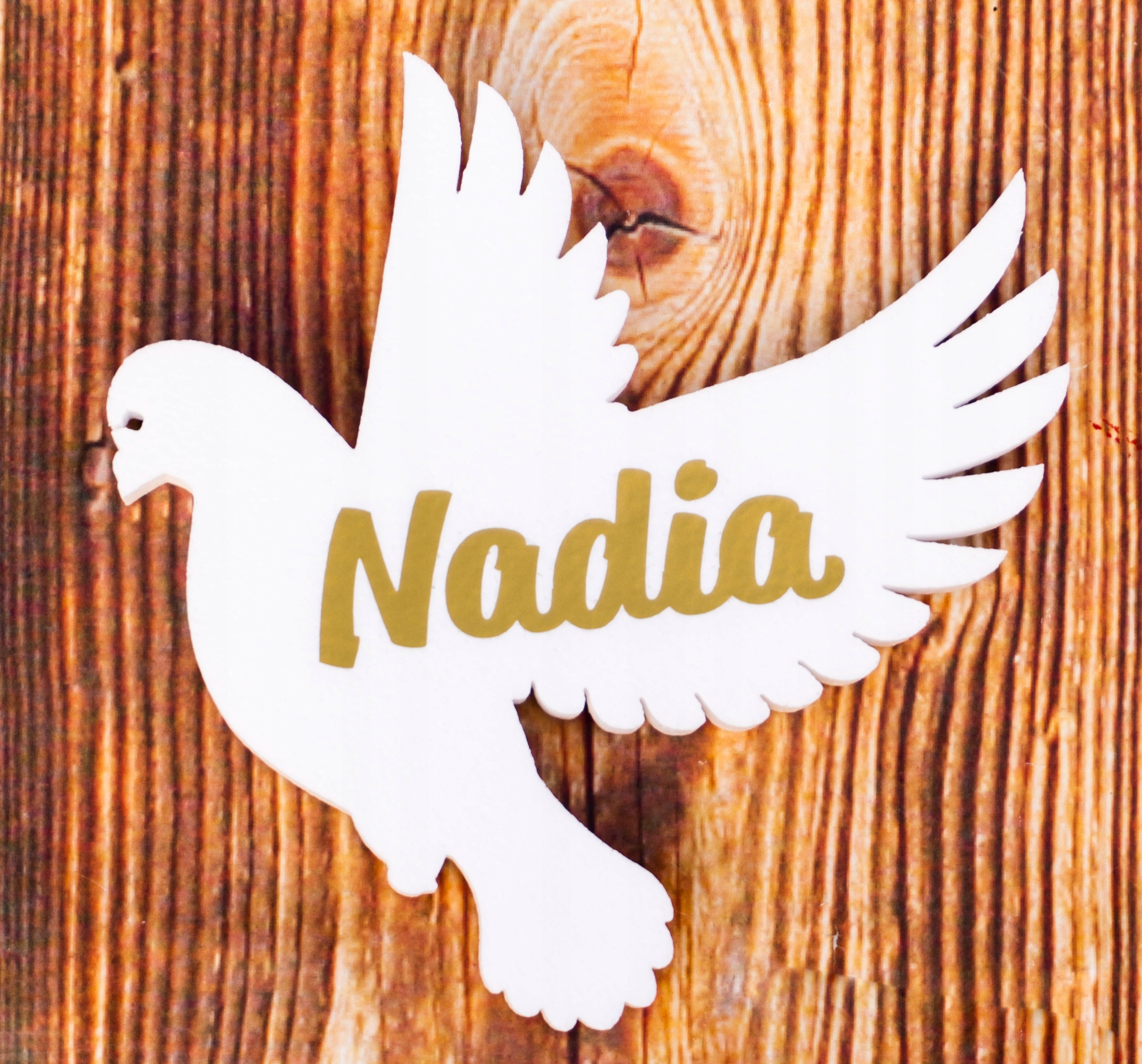 Gołąbki komunijne z imionami dzieci. P Komunia