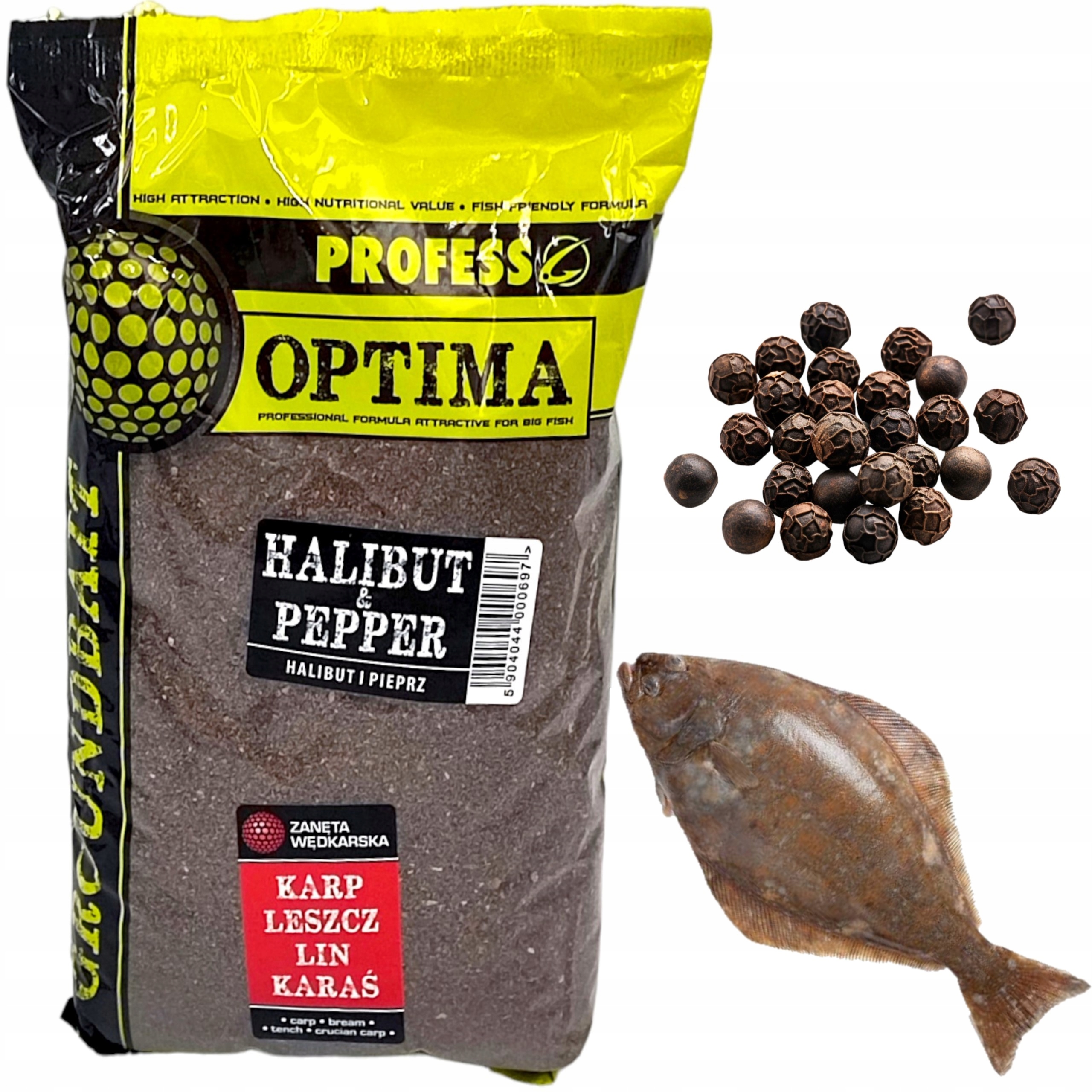 Zanęta wędkarska 1kg Profess Optima Halibut Pieprz feeder grunt spławik