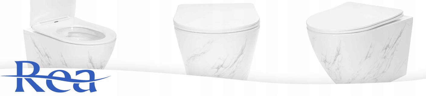 TOALETA WC MISA PODWIESZANA WISZĄCA REA CARLOS NATURE MARBLE RIMLESS Szerokość produktu 37 cm