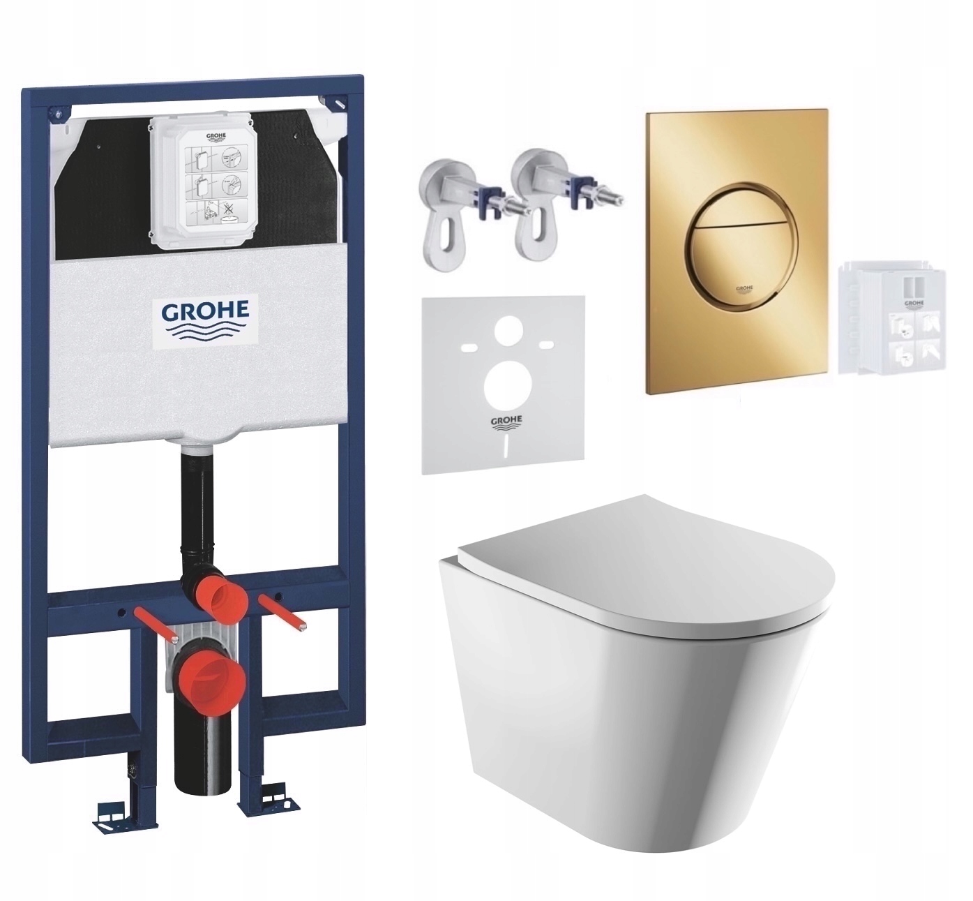 7v1 Wc Sada, Stelaz Grohe Slim Wc Miska Rim Silent Omnires Tlačidlo