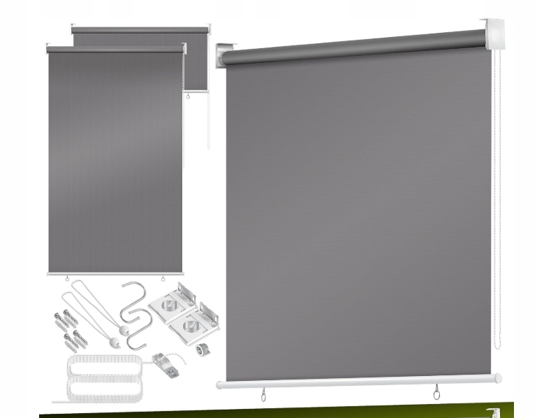 Vertikálna markíza na okno, vonkajšia Uv odolná, 140 x 160 cm, šedá