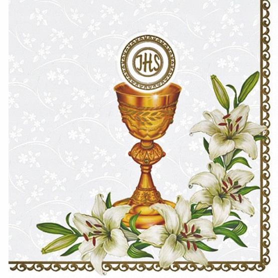Serwetki komunijne na stół I Komunia Święta 20szt.