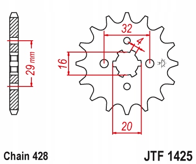 JT ZĘBATKA PRZEDNIA JTF1425.15 Producent JT Sprockets
