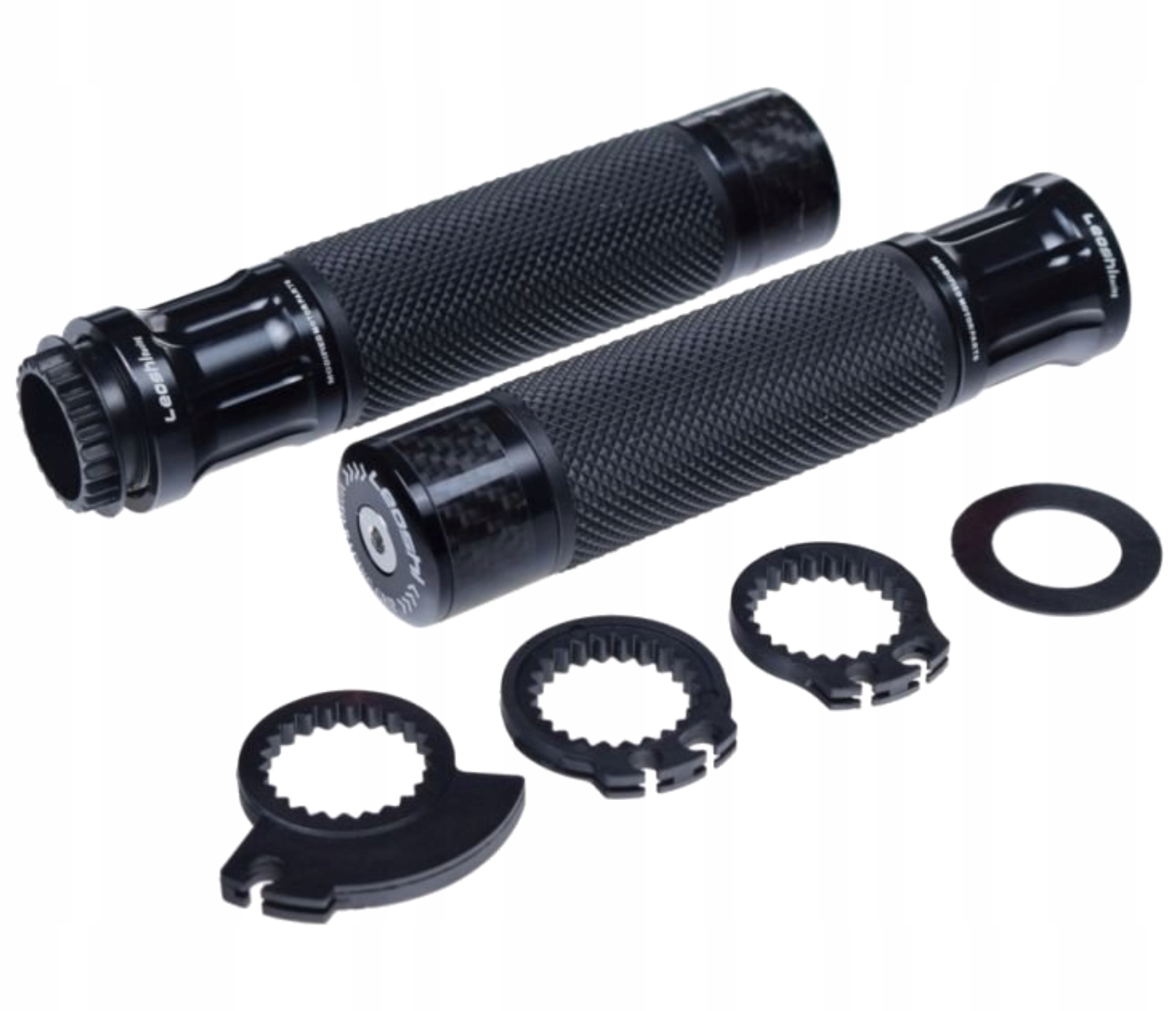 Chopper Scrambler Manetki Motocyklowe Metalowe Cnc Czarne Końcówki Carbon