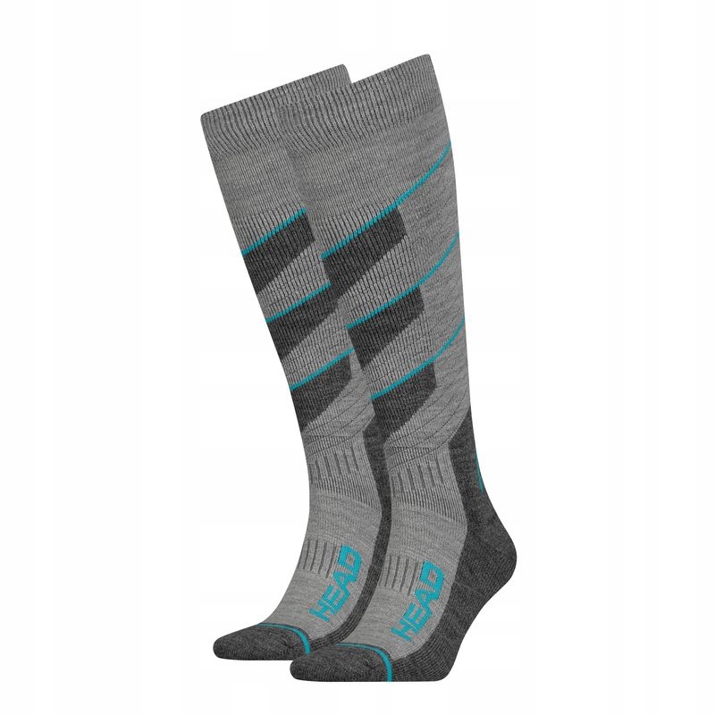 Skarpety Head Ski Beginner V-shape Socks 2P Grey/sky Blue Combo 35-38