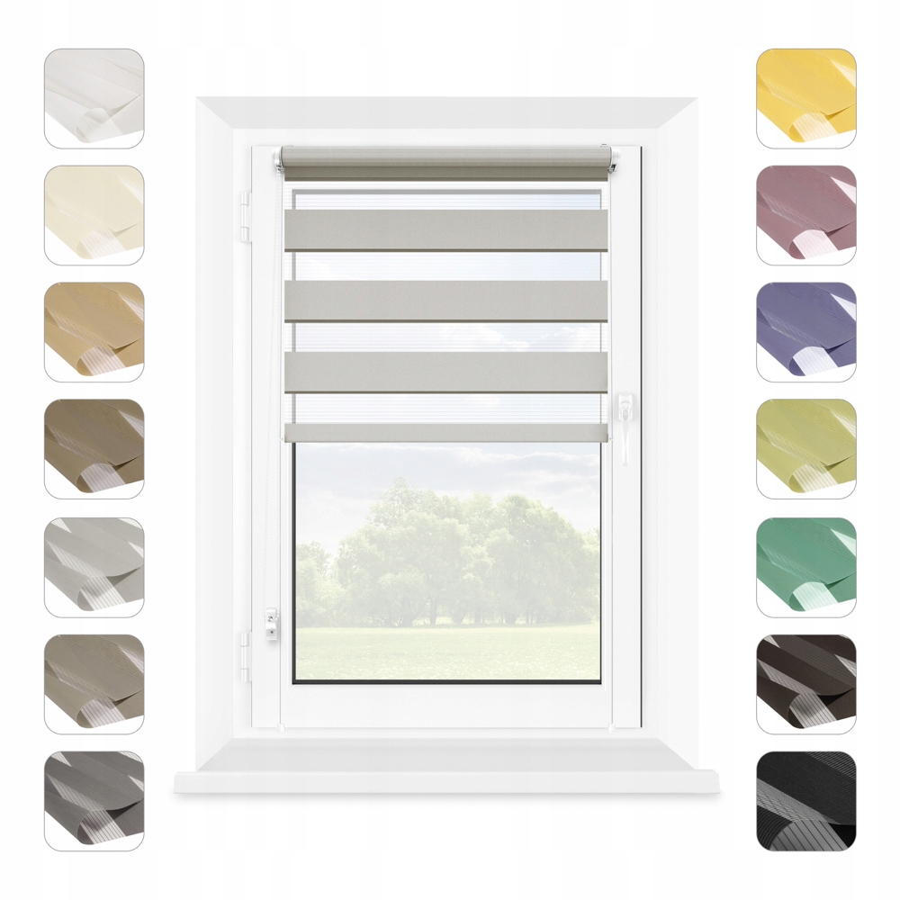 ROLETA NOC DZIEŃ 66X140CM WYMIAR LÓD Kolor odcienie szarości