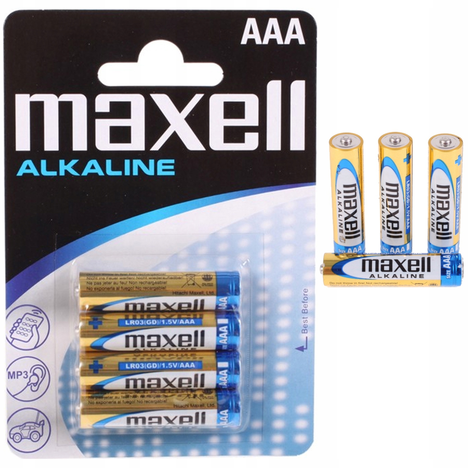 4 x Батарейки Maxell Alkaiczne LR03 AAA 1,5 V Power