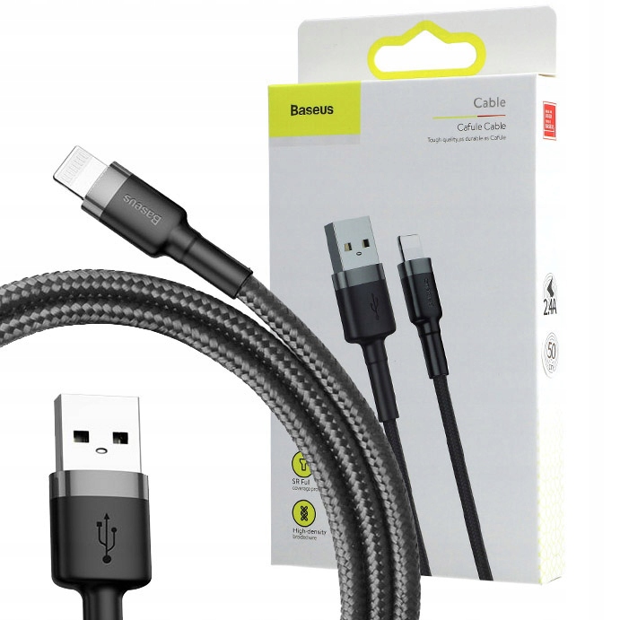 

Kabel Usb-a Lightning, Baseus Cafule 2,4A, 0,5M