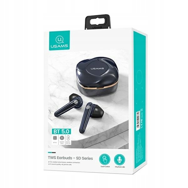 Usams Słuchawki Tws Sd Series Bluetooth 5.0 bezprzewodowe niebieski BHUSD02