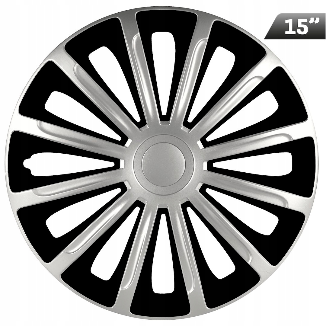 Poklice Trend silver black 15", 4 ks poklice do auta