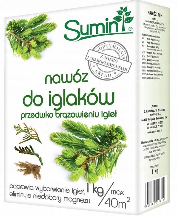 

Sumin Do Iglaków Przeciw Brązowieniu 1KG Nawóz Tui