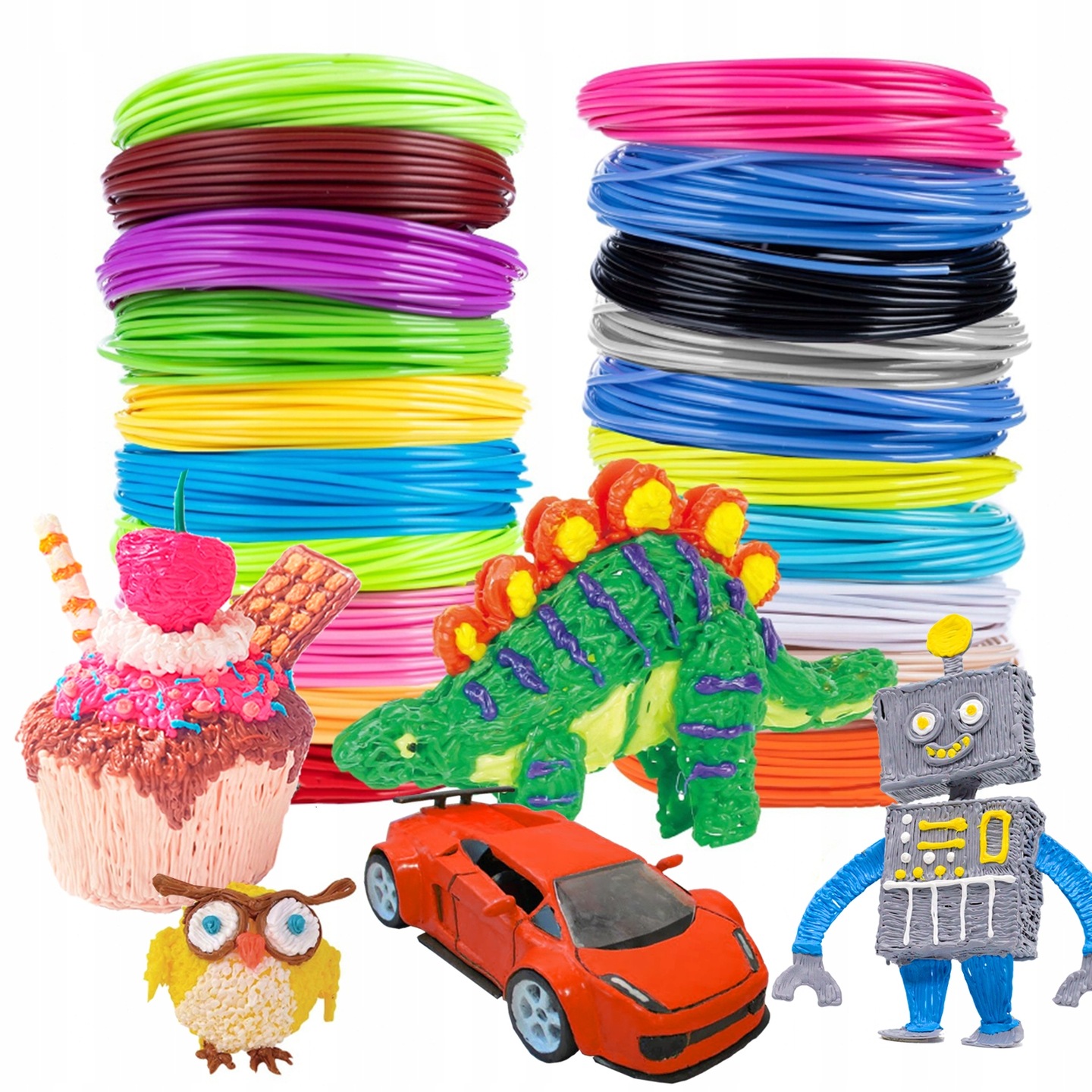 DRUKARKA DŁUGOPIS 3D ZESTAW DLA DZIECI SZABLONY + WKŁADY 50M v2024 Model 3D PEN 2024