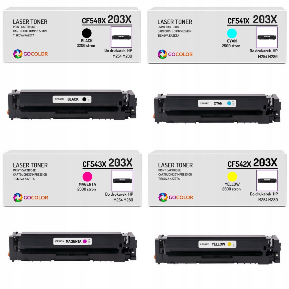 4x NOWY Toner 203X do HP Color LaserJet Pro M281fdn M280nw M281fdw MFP ...