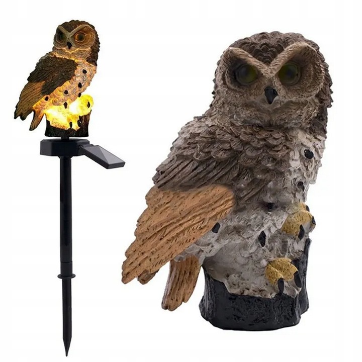 Lampa solarna SOWA LED ogrodowa Wodoodporna kolory Długość wbijanego grota 26.5 cm