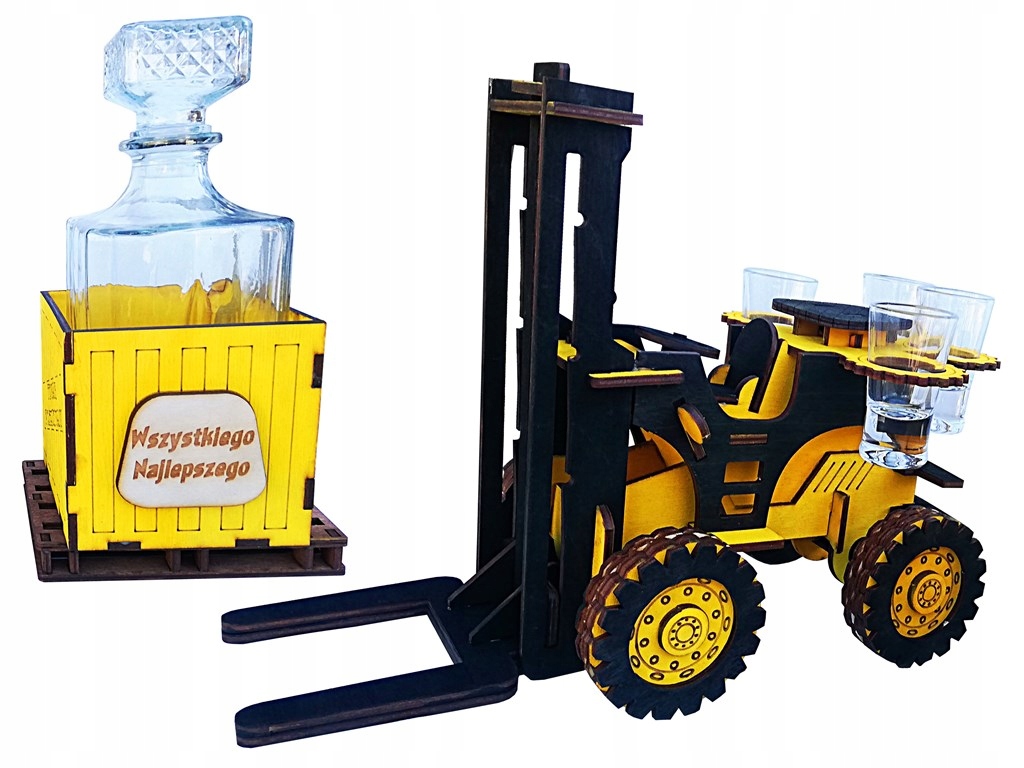 Wózek Widłowy z Kieliszkami Dla Operatora Wózka Widłowego Karafka
