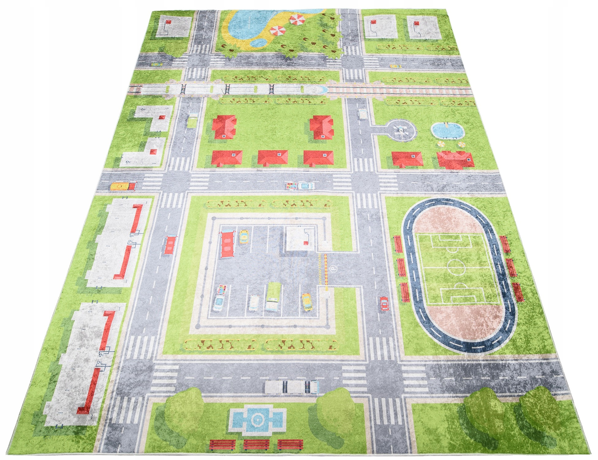 Koberec Barevný Dětský 120x170 Město Ulice Auta