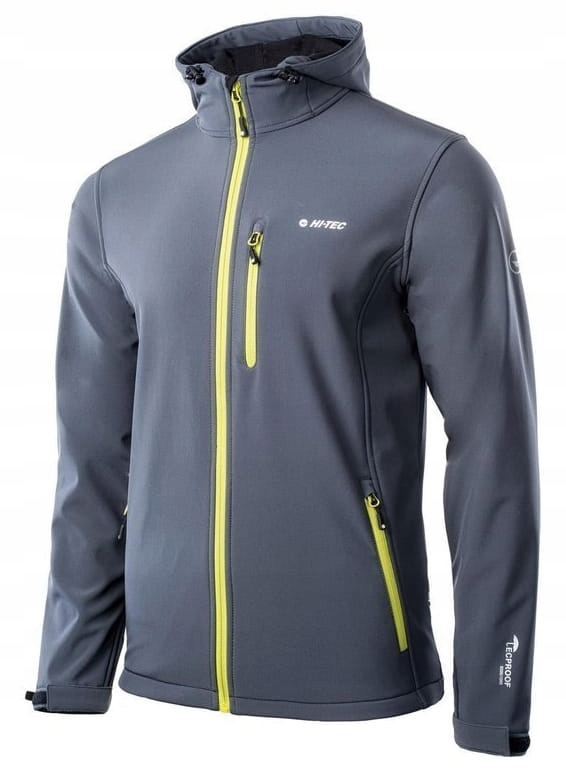 HI-TEC KURTKA MĘSKA SOFTSHELL WIATRÓWKA SZARA XXL