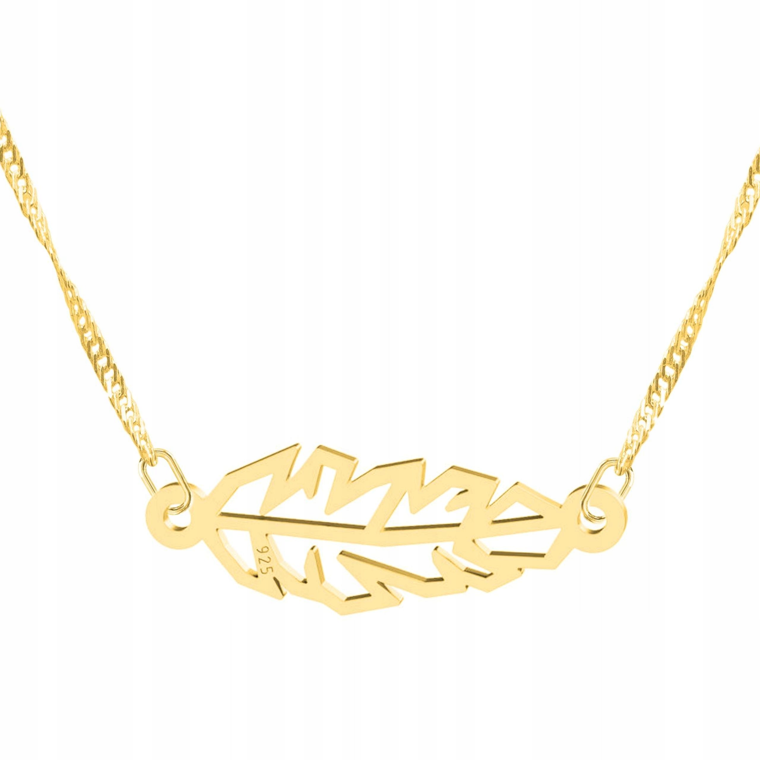 Zlatý náhrdelník Pero Origami s perem Pírko Stříbro 925