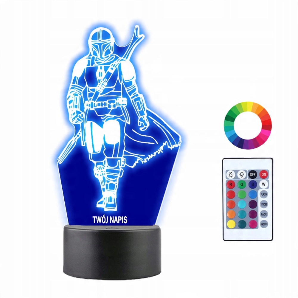 

Lampka Nocna 3D Led Mandalorian Star Wars Grawer