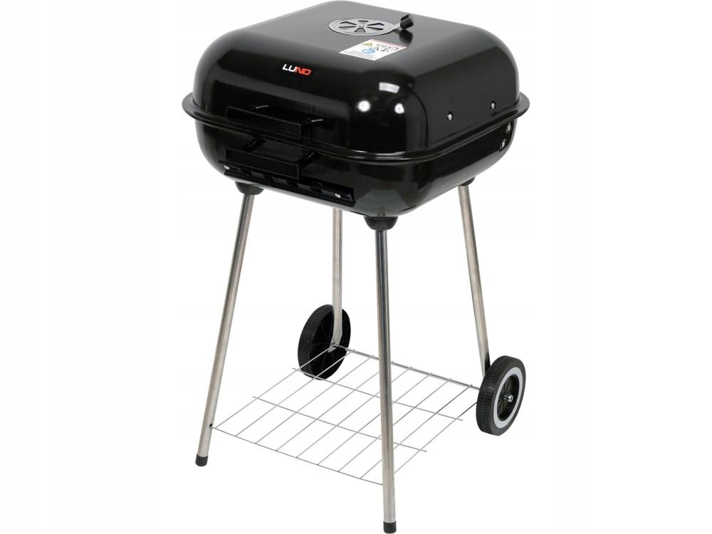 GRILL WĘGLOWY Z POKRYWĄ I PÓŁKĄ RUSZT 45x40cm Szerokość grilla 47 cm