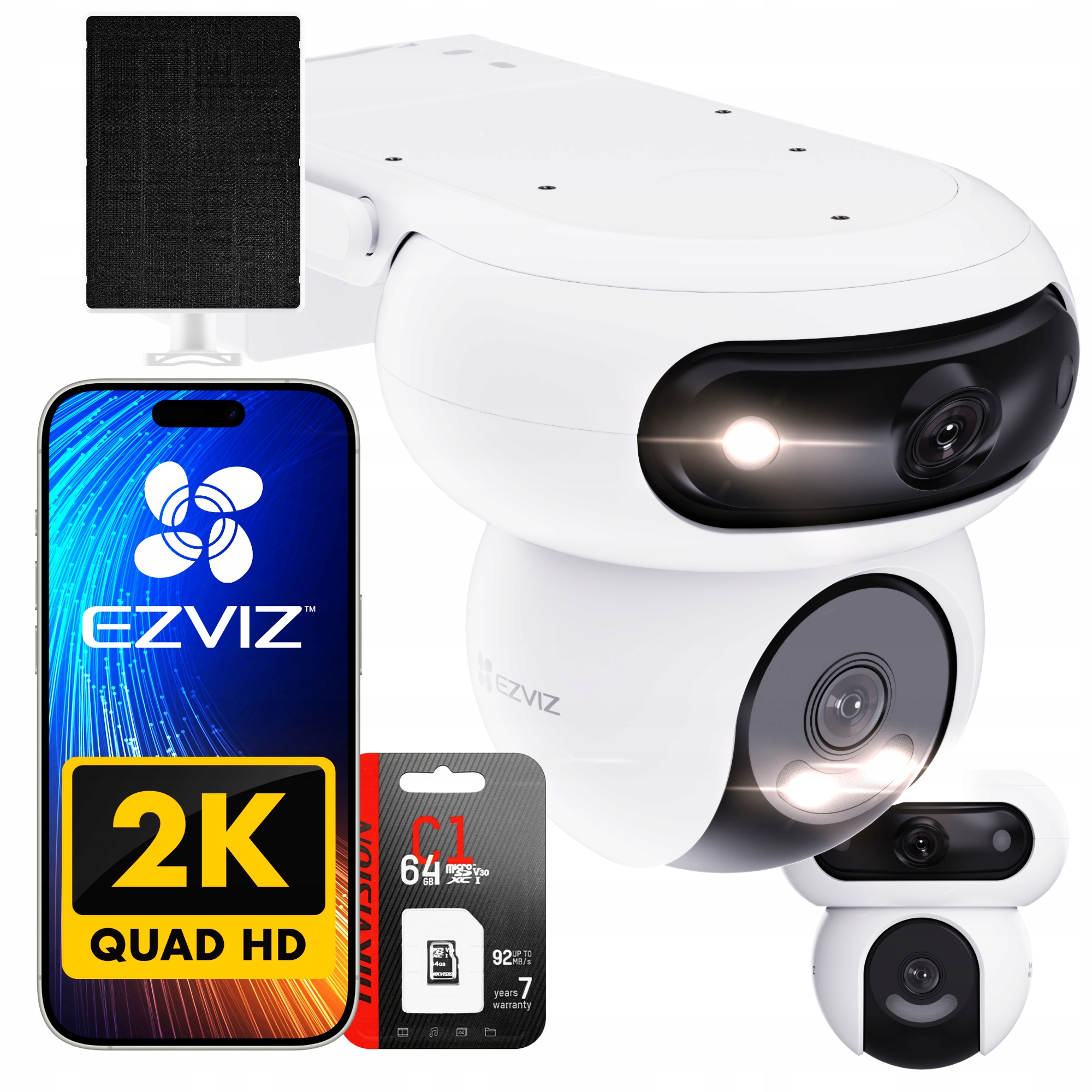 Kamera Obrotowa HB90/SP 4MPX Wifi Funkcje Ai Z Panelem Solarnym Karta 64