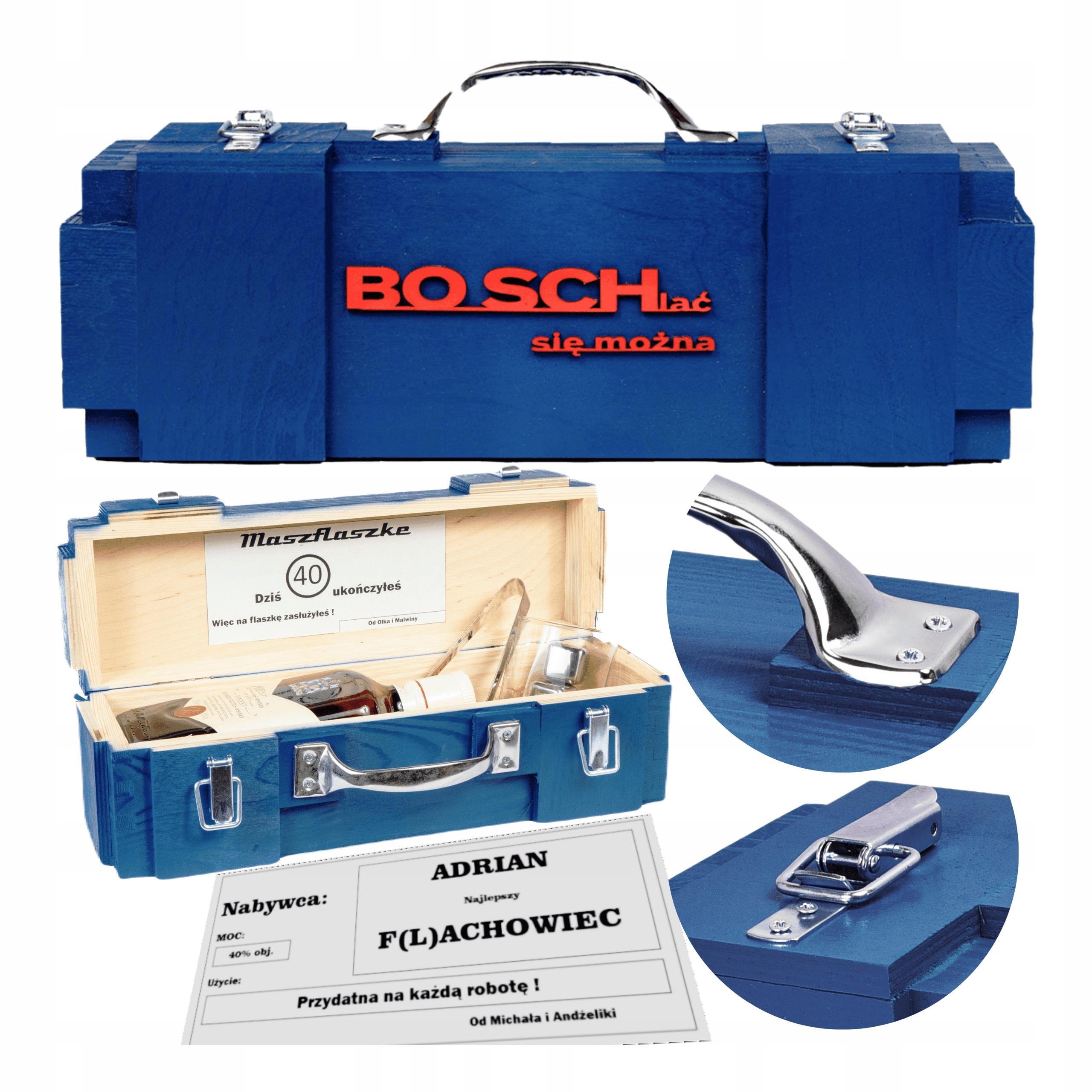 Dárek pro kolegu muže k 18-99. narozeninám Krabička na alkohol Dřevo