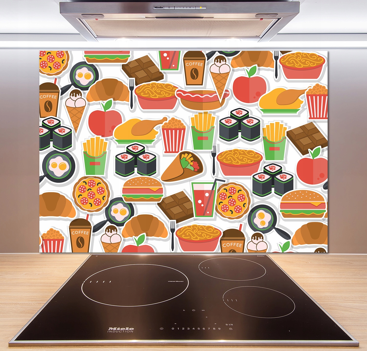 

Panel między meble w kuchni Fast food 100x70 +klej