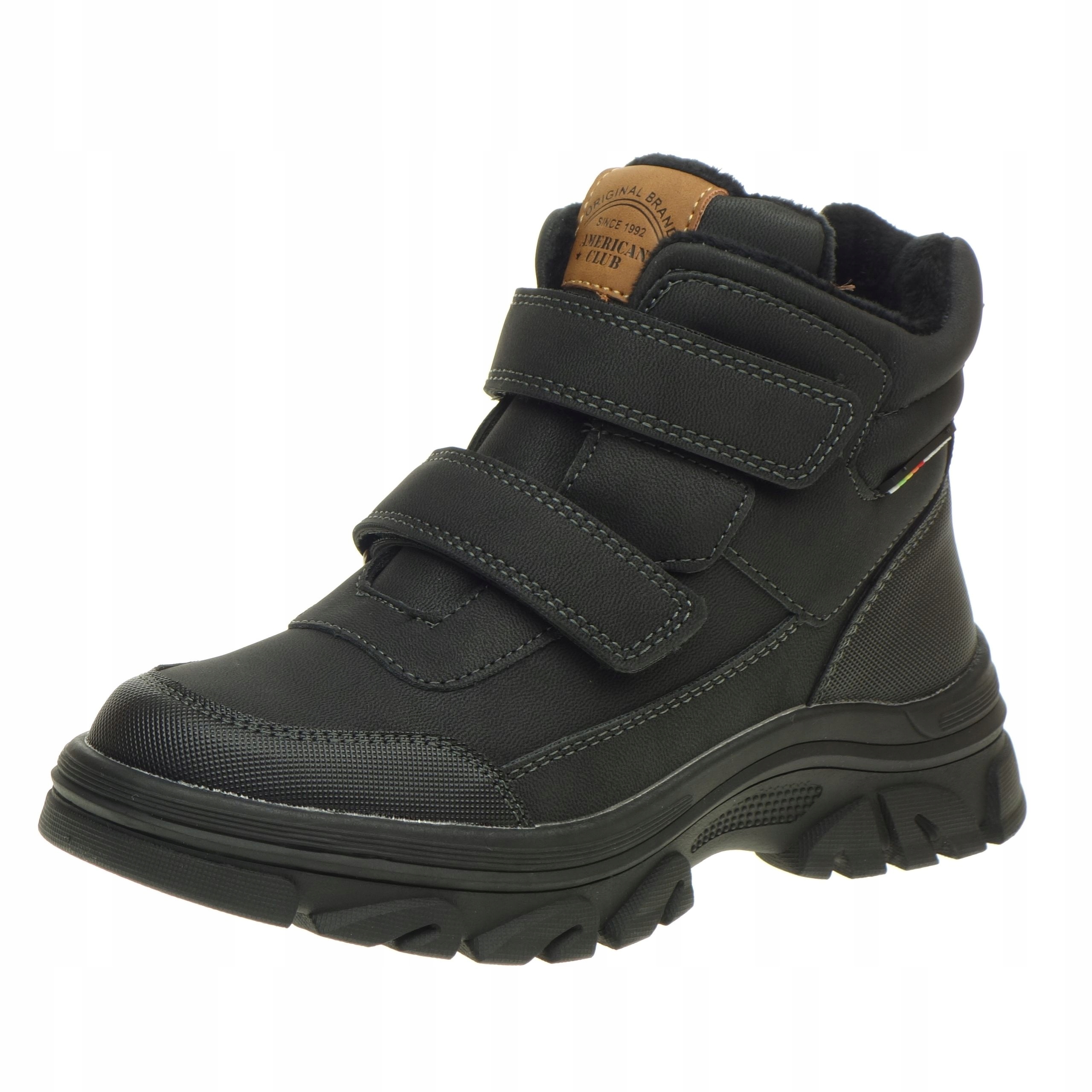 Buty Zimowe Trapery American Trekkingowe Rzepy Suwak Trzewiki 35
