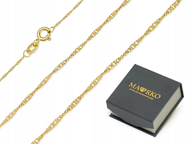 

Skręcany Damski Łańcuszek 50cm złoto pr. 375