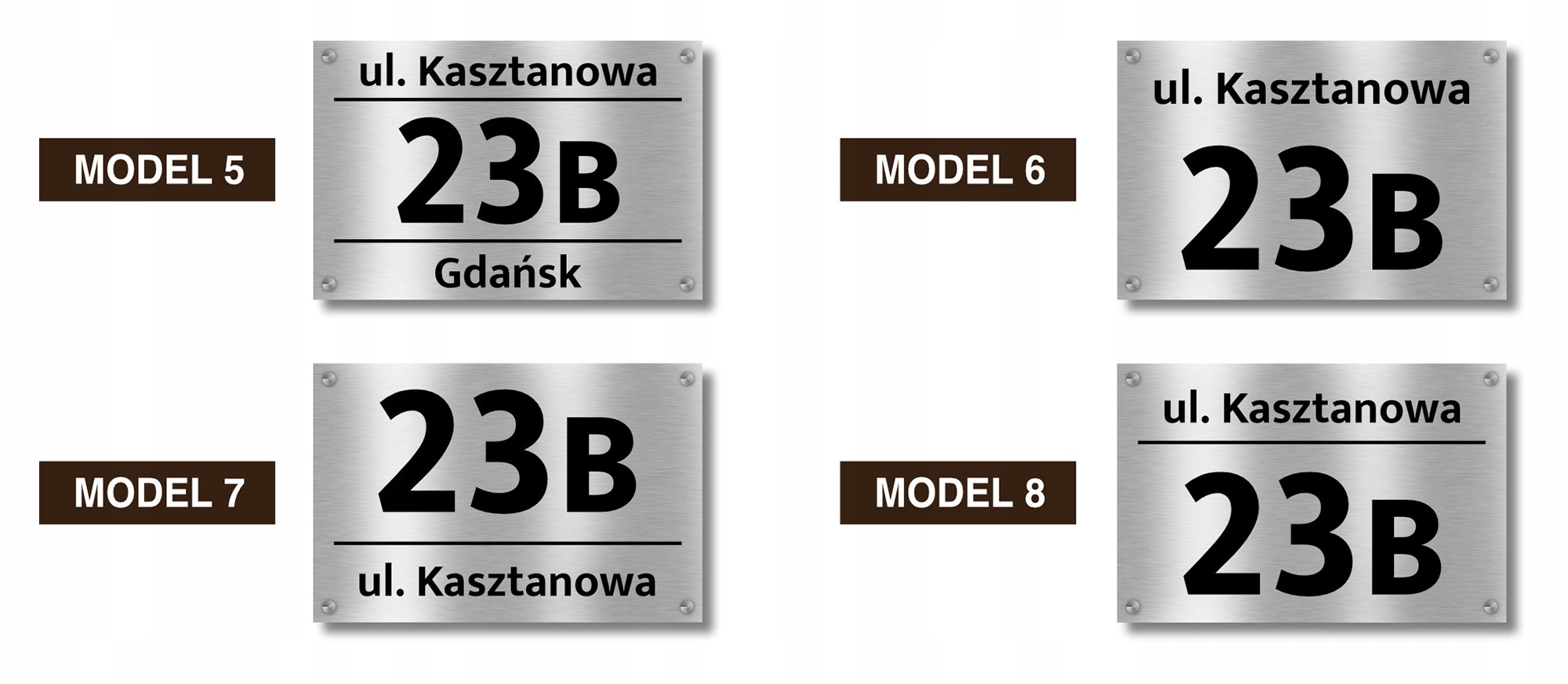 tabliczka tablica ADRES numer domu 30x20 + dystans Materiał aluminium