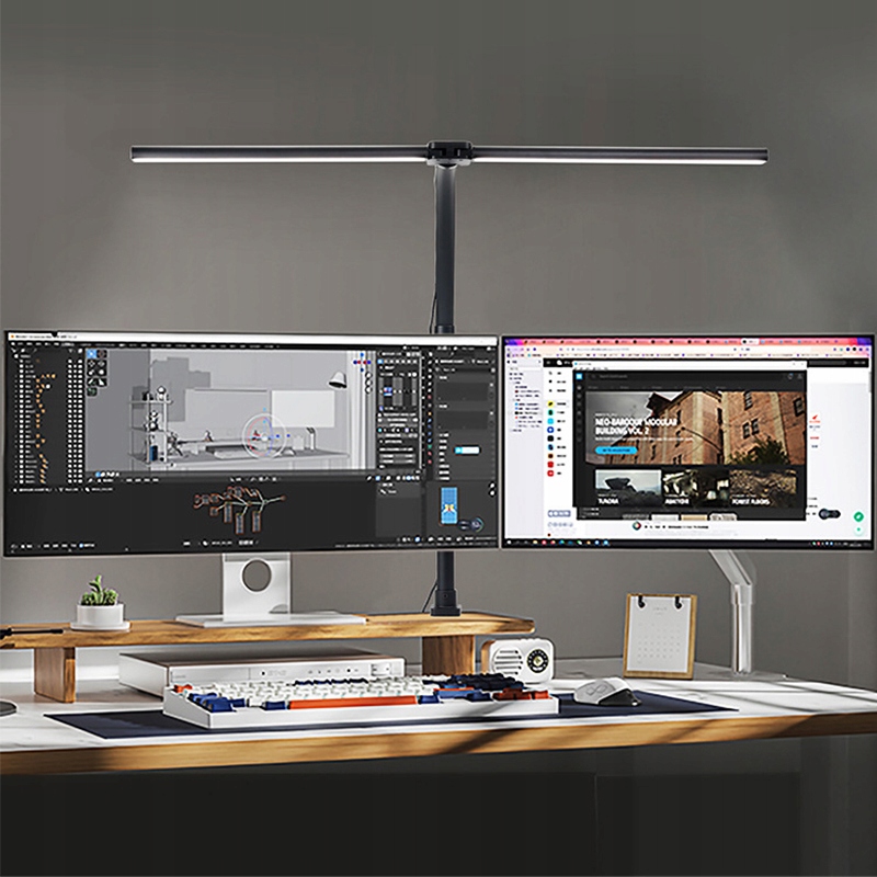 LAMPKA KREŚLARSKA LAMPA BIURKOWA LED PODWÓJNA MOCNA + ŁADOWARKA 24W Kolor czarny