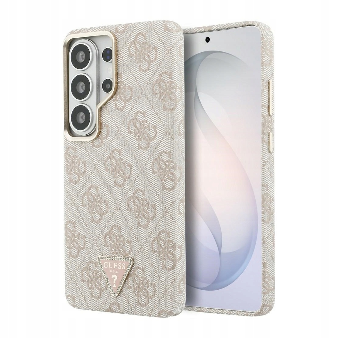 Pouzdro pro Samsung S26 Ultra Guess 4G Triangle Logo růžové