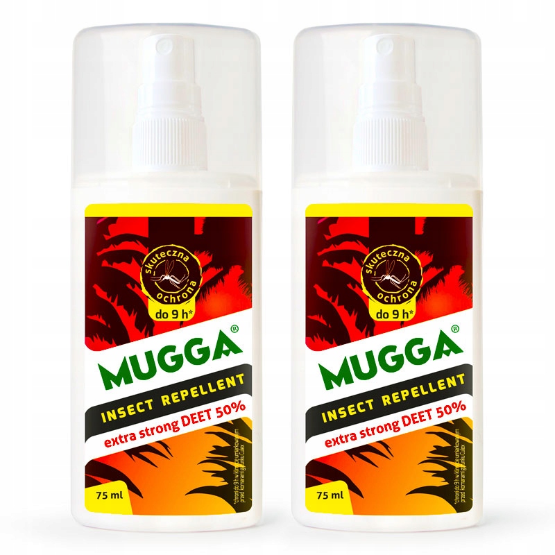 

2x Mugga Spray Strong 50% Deet w Tropiki