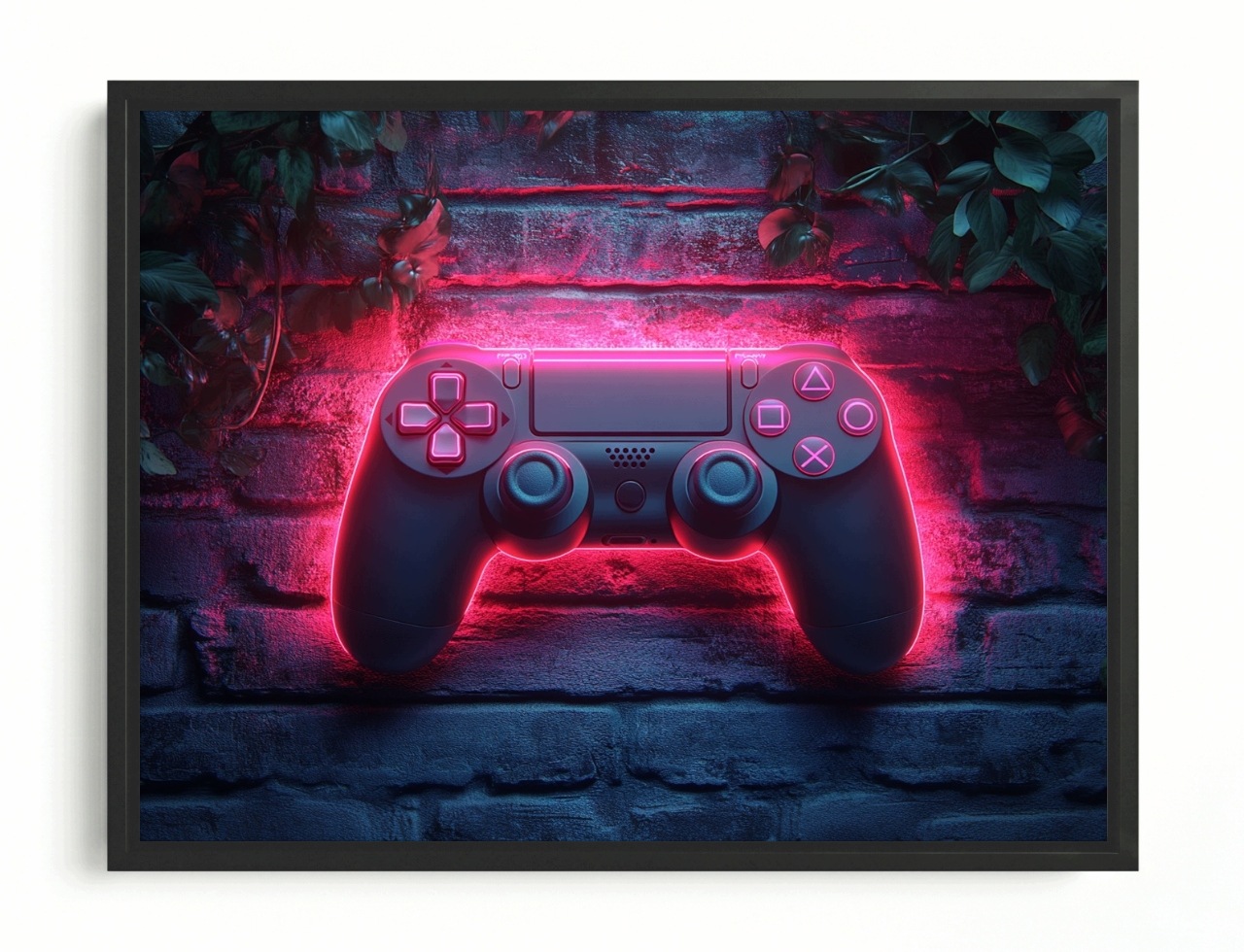 Obraz Rám American Box Pad Kontroler Gaming Game Konzola Neon Tehla 80x60