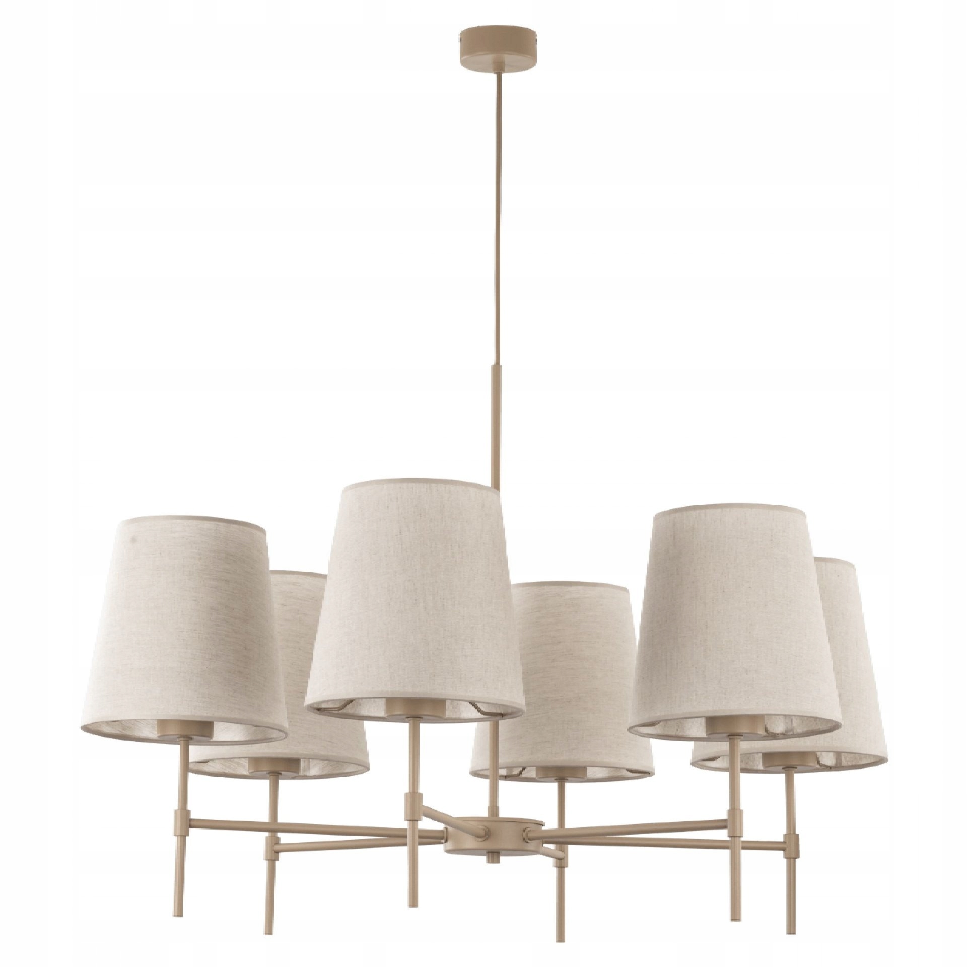 Závesná stropná lampa Elizabeth Béžová 6 zdrojov E27 ľanové tienidlo Tk Lighting