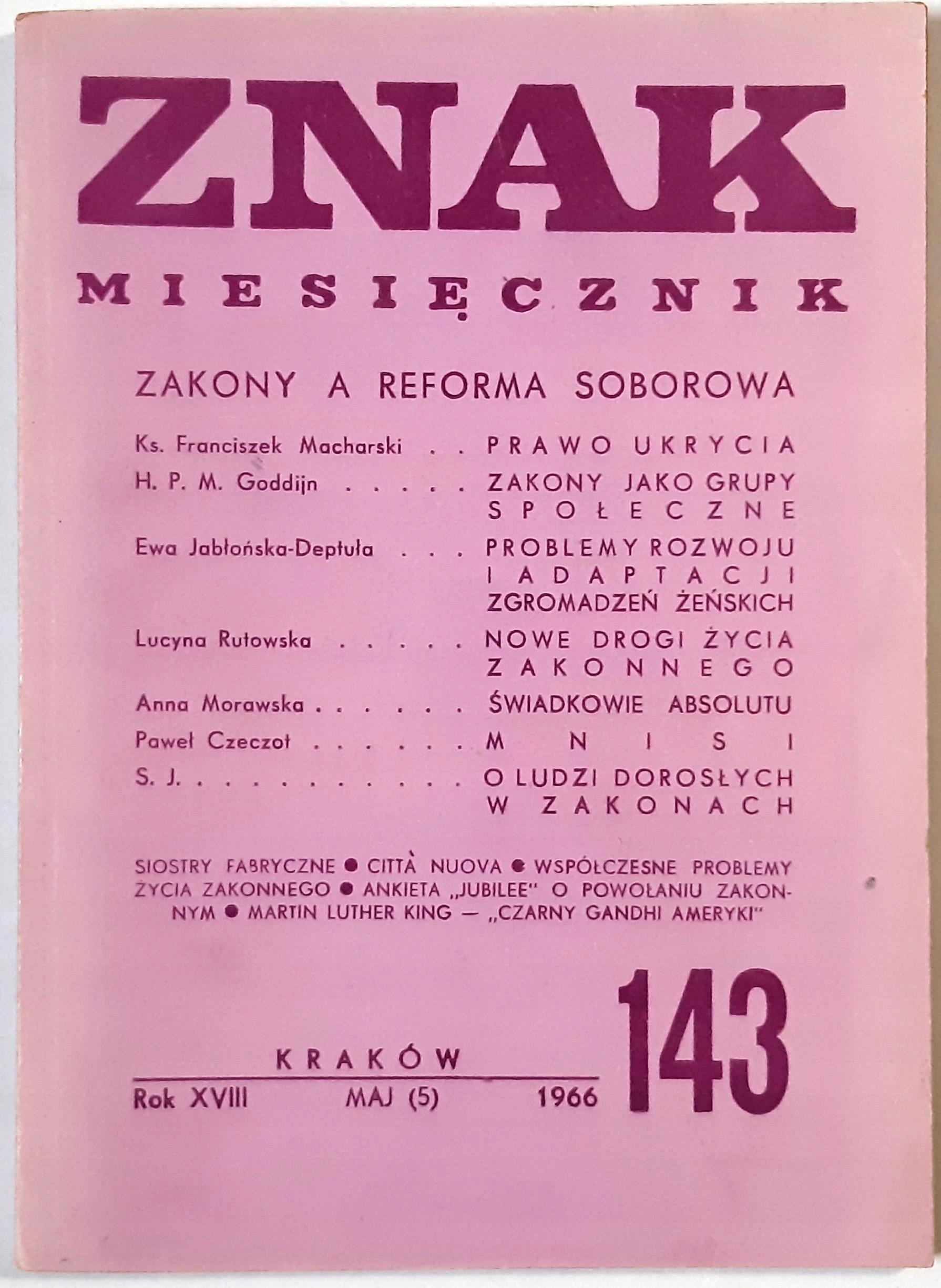 ZNAK MIESIĘCZNIK 143 1966