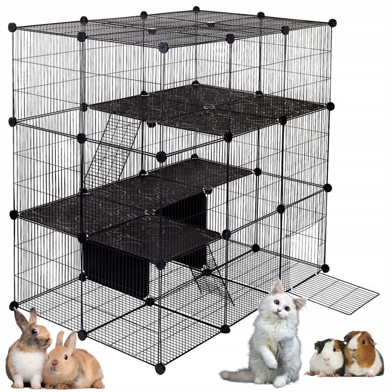 Levně Výběh Kotec kovová pro králíky, kočky, zvířata, skládací klec