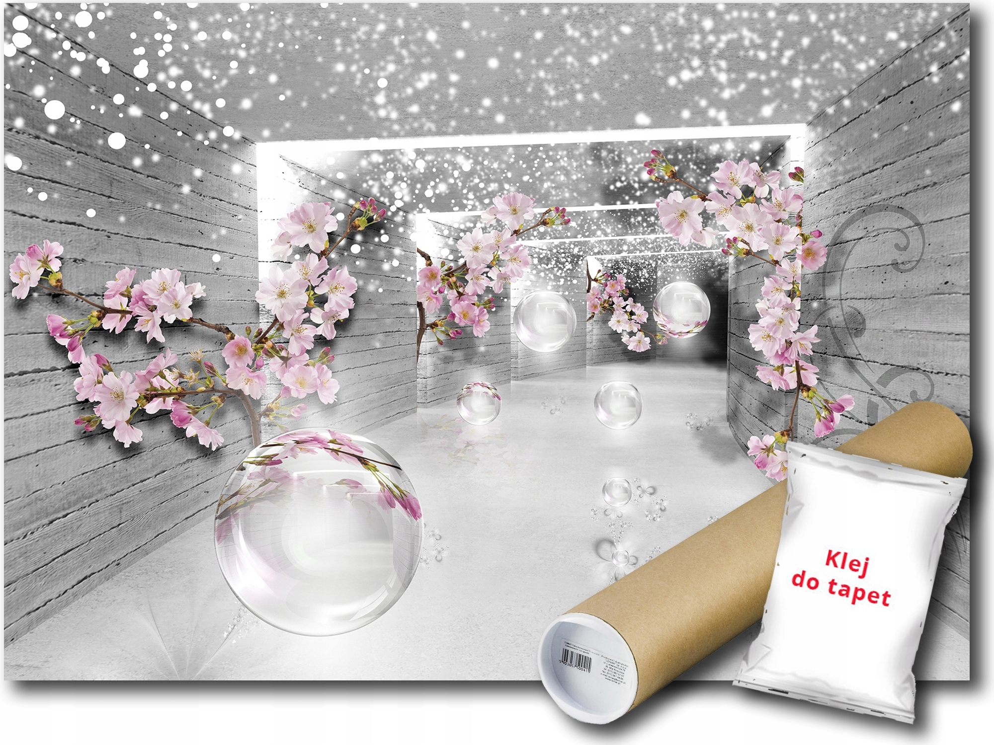 Fototapeta Vliesová Tunel Chodba Koule Květy 3D 400x280 lepidlo bonus