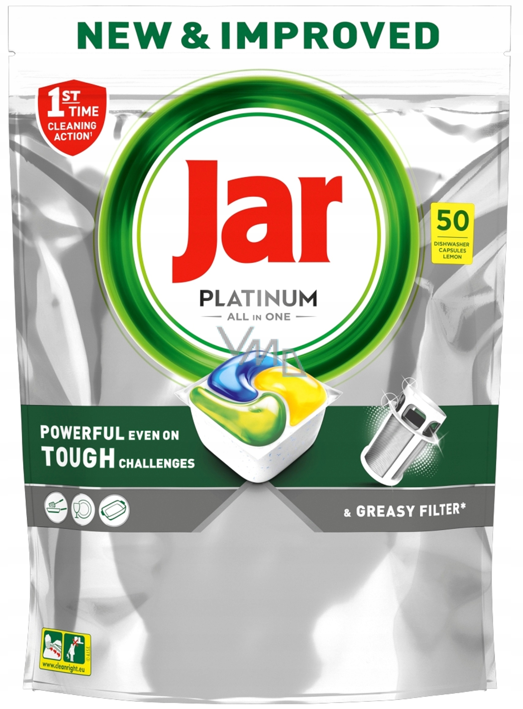 Levně Jar Platinum All in One Lemon kapsle do myčky nádobí