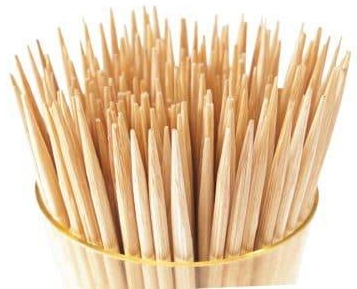200ks Dřevěné Párátka pro předkrmy v nádobě s tyčinkami na korečky