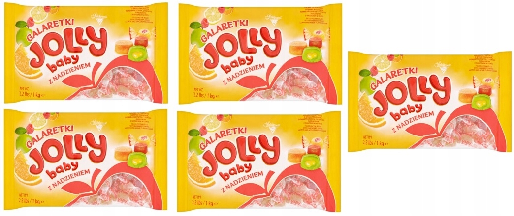 Levně 5 x 1 kg Solidarita Jolly želé s náplní Bonbóny Karton