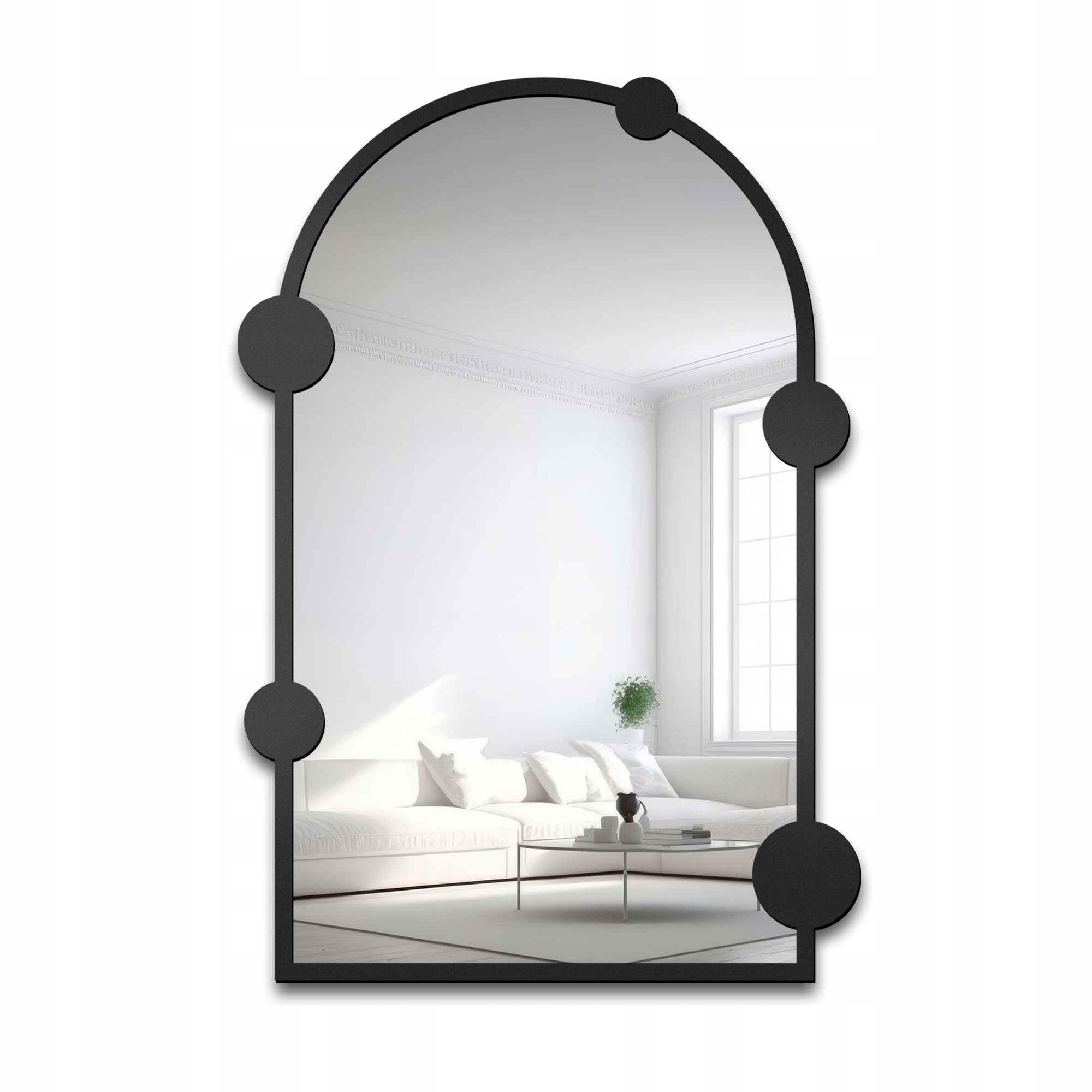 Zrcadlo s kolečky Arcula v černém rámu Mdf 90x190