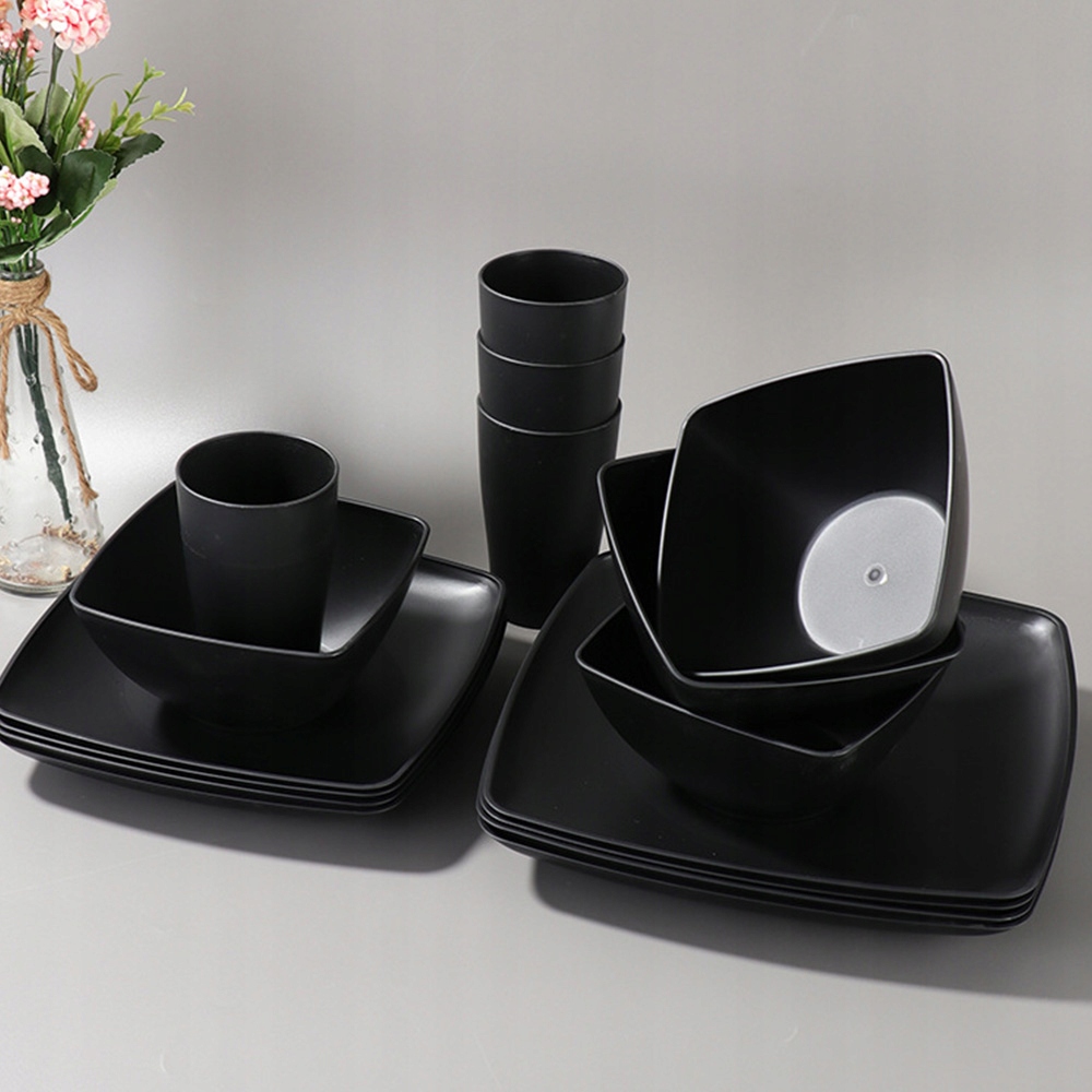 Turistické Nádobí Sada Příborů talířů misky hrnky 16 ks z pšenice,