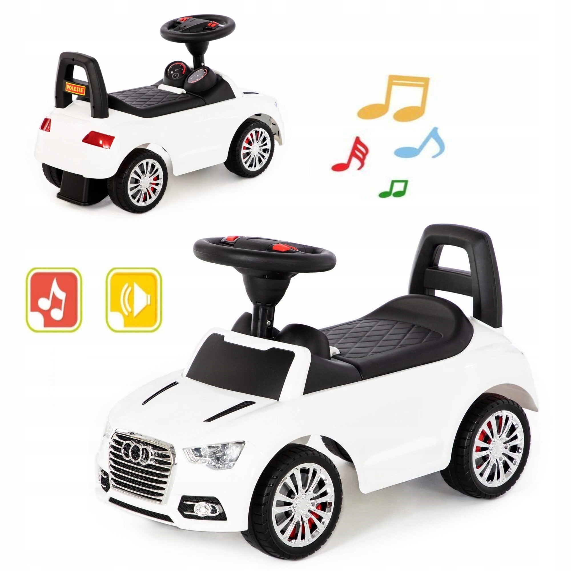 

Jeździk Pchacz Samochód Audi Auto 2w1 Z Dźwiękami