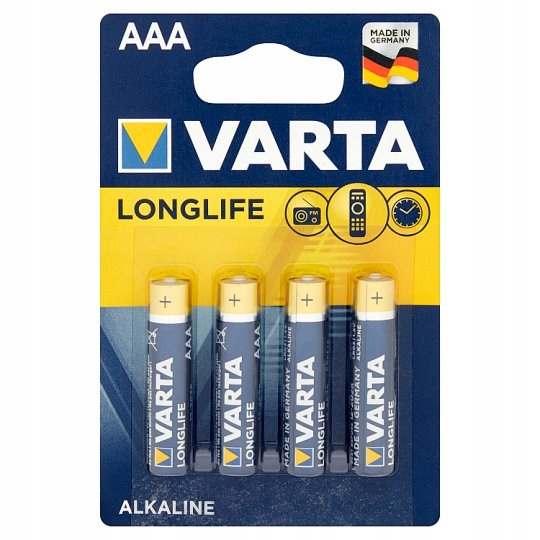 VARTA LONGLIFE baterie alkaliczne LR3 AAA 4 szt.