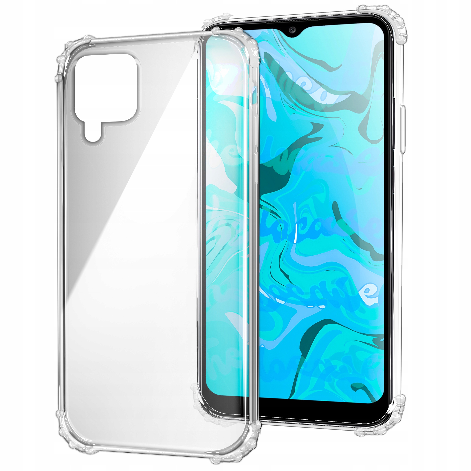 ETUI PANCERNE DO SAMSUNG GALAXY A12 / M12 | CASE SILIKON GUMOWE SLIM +SZKŁO Marka Hello Case