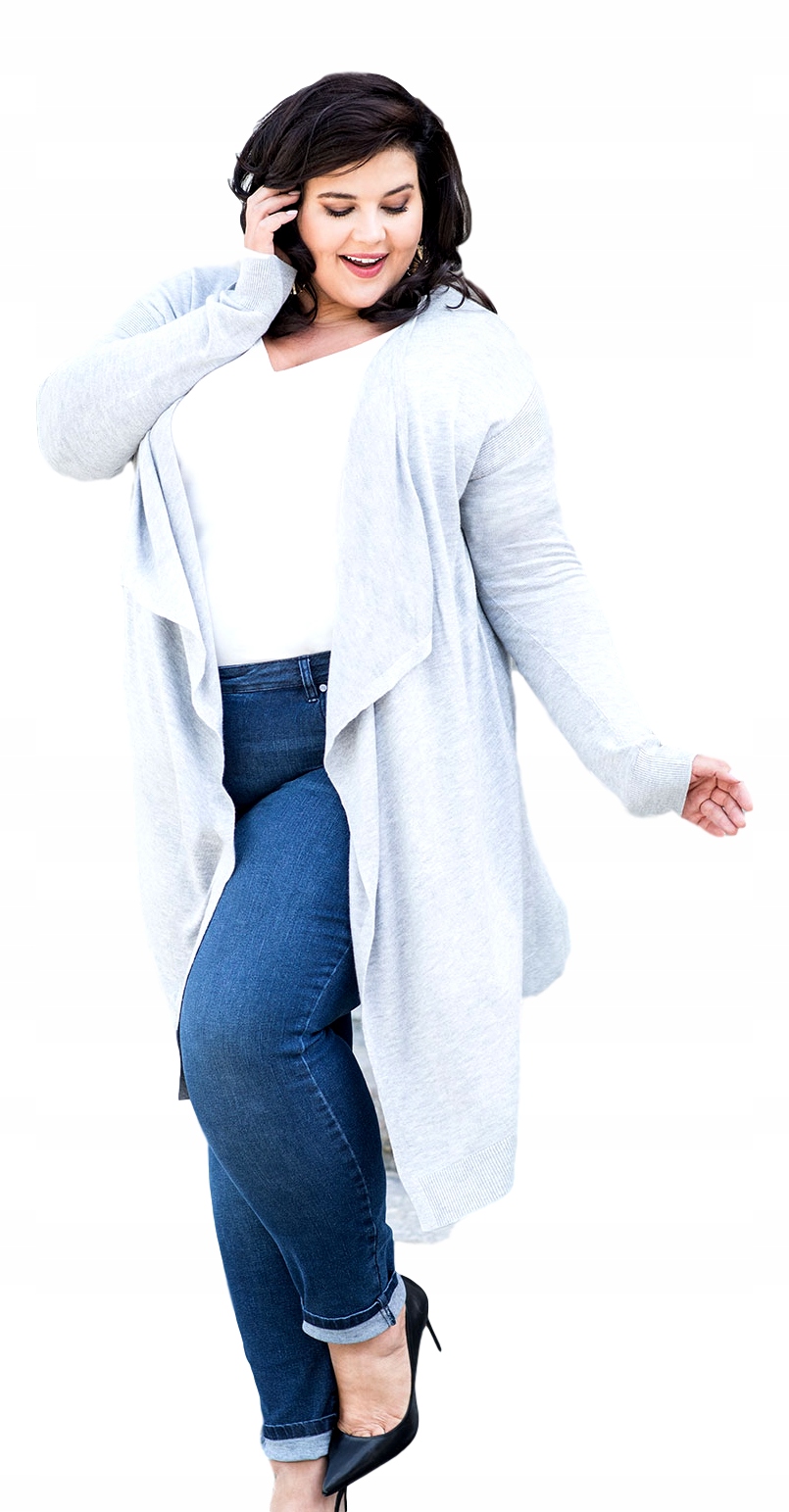 

Długi Kardigan Sweter Narzutka Plus Size *50 *5XL