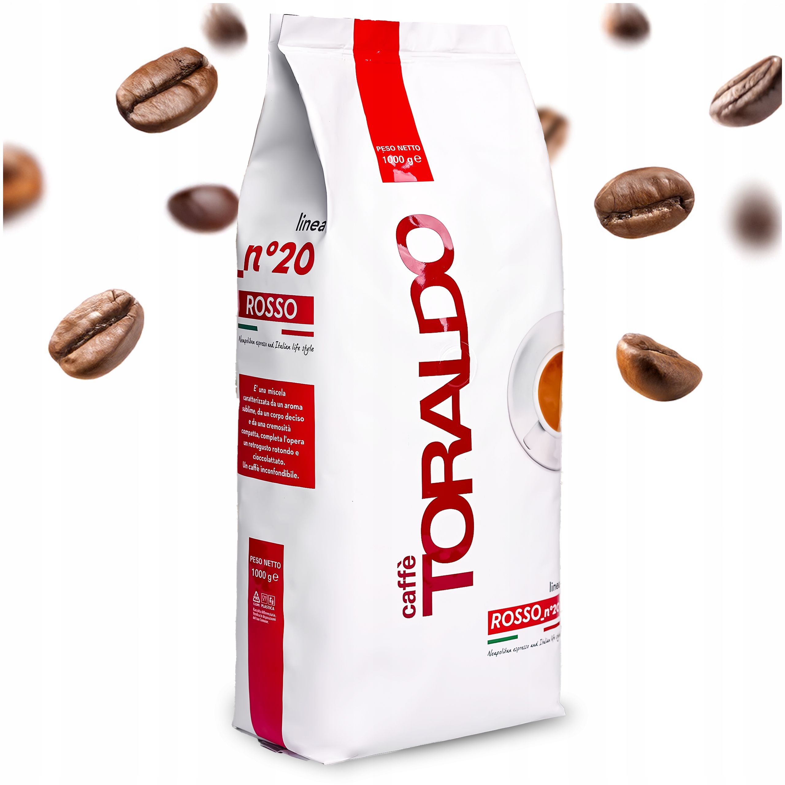 Levně Káva Zrnková 1KG Originální Italská Káva 100% Rossa N.20 Toraldo 1000g